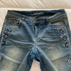 Worn embellished Inc. denim jeans
